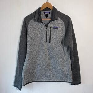 Patagonia Woman’s 1/4 Zip Pullover Sweater Gray Worn Wear‎ Fleece Jacket Outdoor